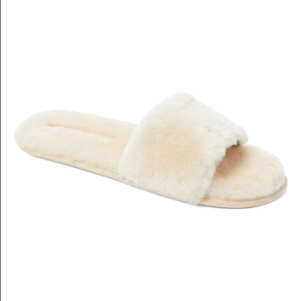 Rebecca Minkoff Palah Shearling Slide Natural